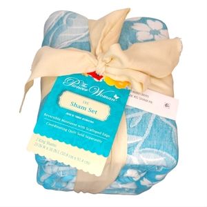 The Pioneer Woman Evie Matelassé Quilted King Size Pillow Sham Teal Blue Floral